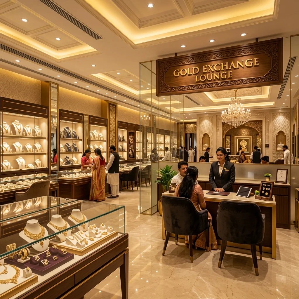 Sofiulla Jewellers bustling interior with customers and gold jewellery displays