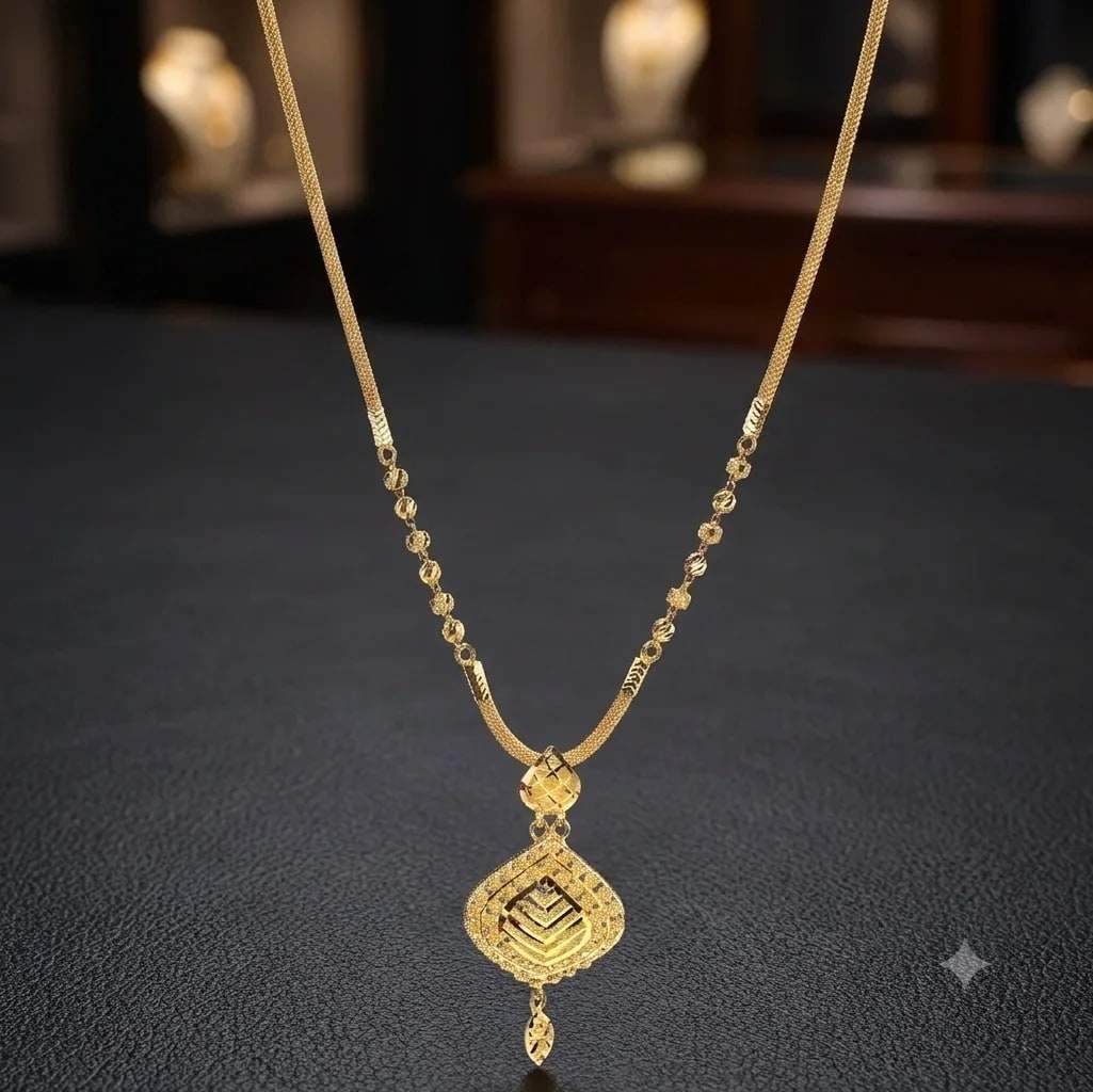 Geometric Heritage Pendant Necklace