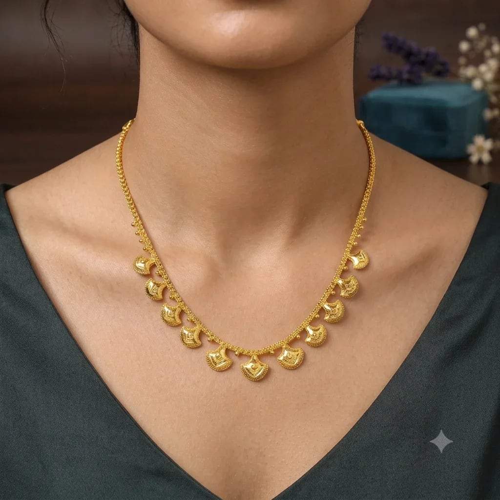 Crescent Charm Gold Necklace